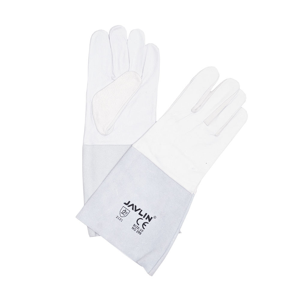 Premium White Goatskin Tig Welding Gloves - 15cm Cuff