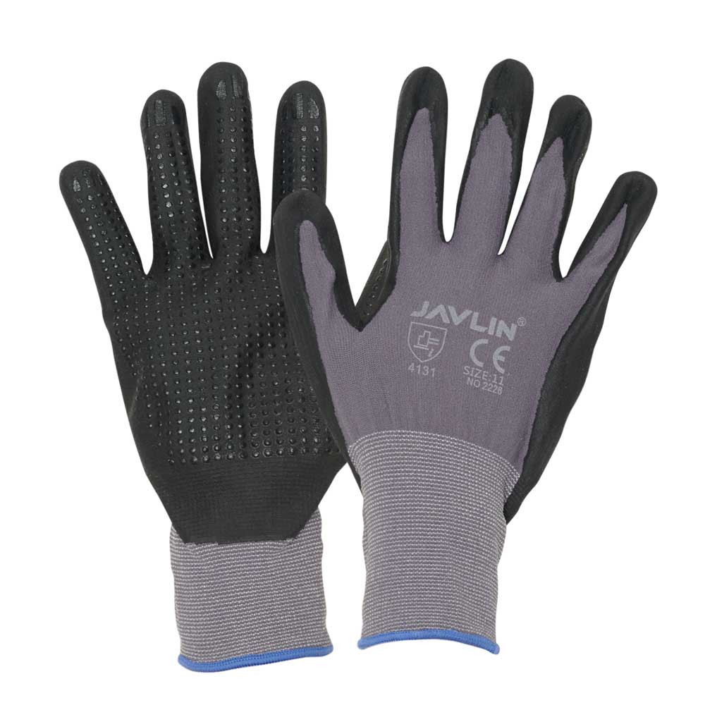 Microfoam PU Nitrile Coated Dotted Palm Flexi Gloves