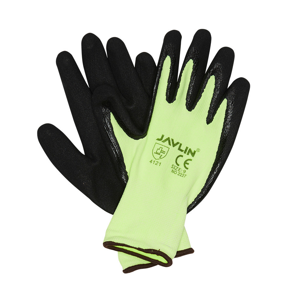Hi Vis Palm Dipped Double Coated Nitrile Flexi Gloves