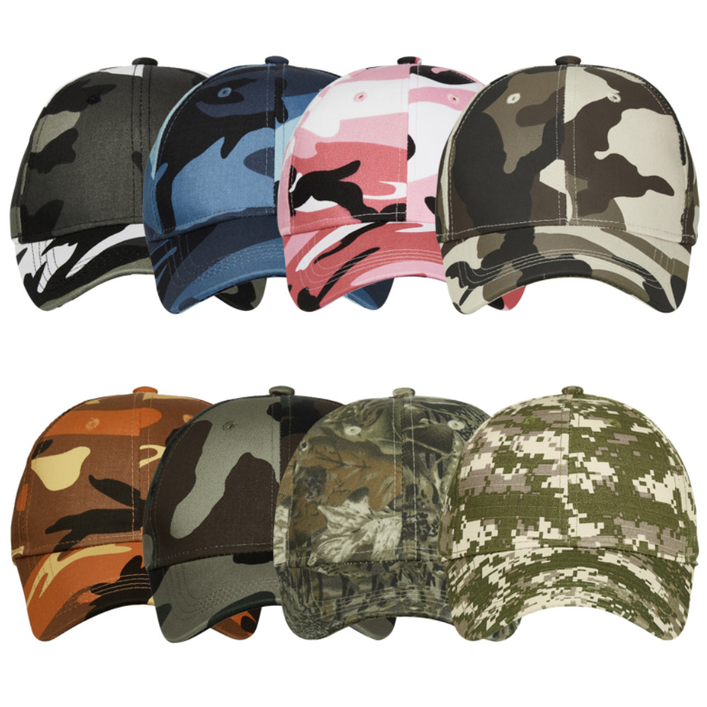 Basic 6 Panel Camo Cap - Various Colours OSFM