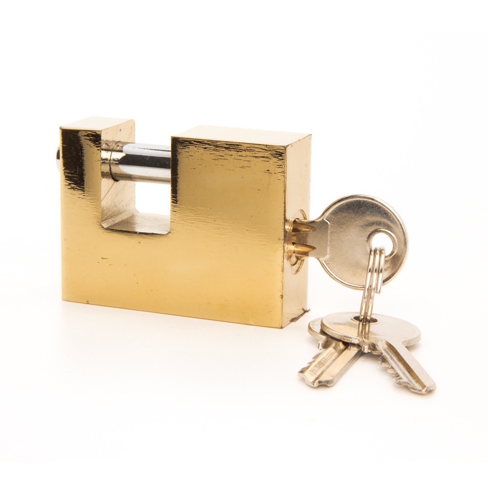 Insurance Padlock - Brass Rectangle 60mm