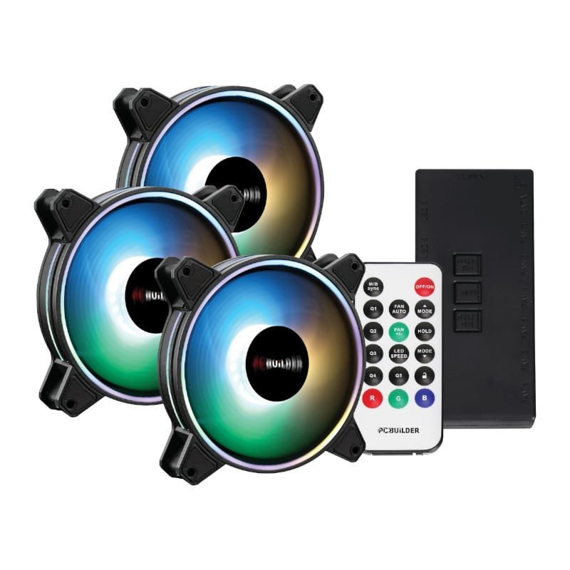 Tempest Chill Fan Kit 3x120MM Dual Glow ARGB Fan + Controller + RF Remote