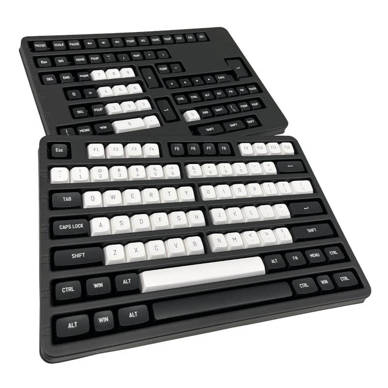 KeyCaps Black and White PBT 150 Key Set
