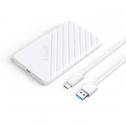 2.5 inch USB3.1 Gen1 Type-C to USB-A Hard Drive Enclosure - White