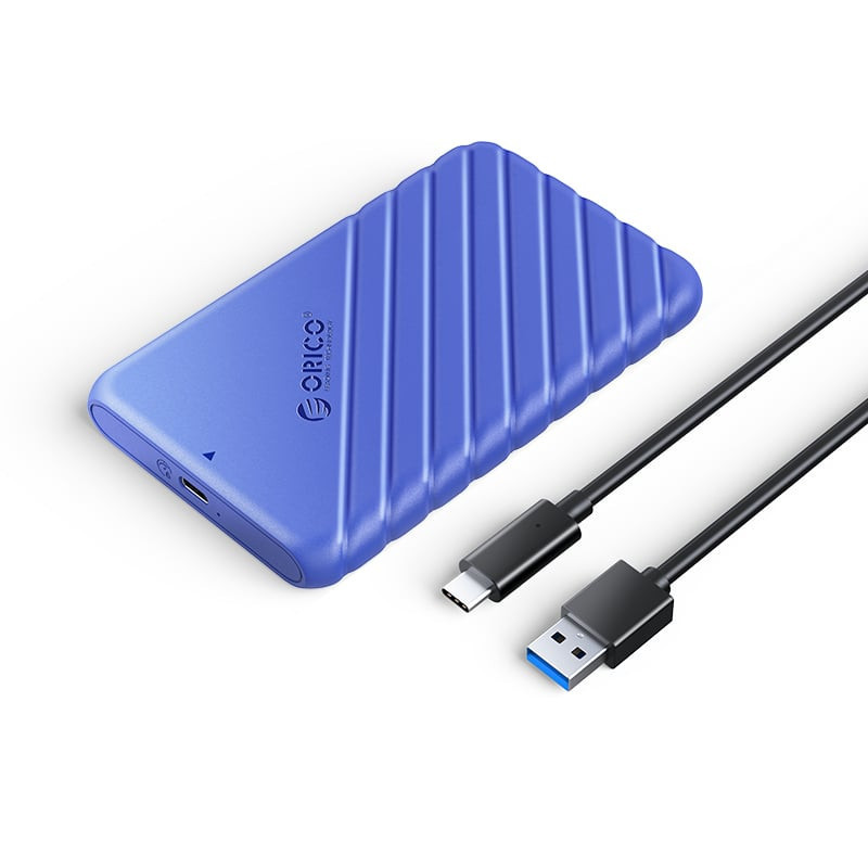 2.5 inch USB3.1 Gen1 Type-C to USB-A Hard Drive Enclosure - Blue