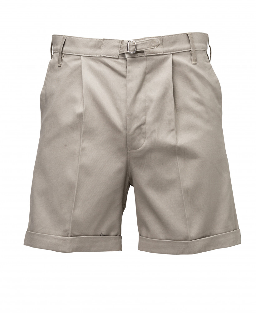 100% Cotton Button Fly Shorts - Khaki