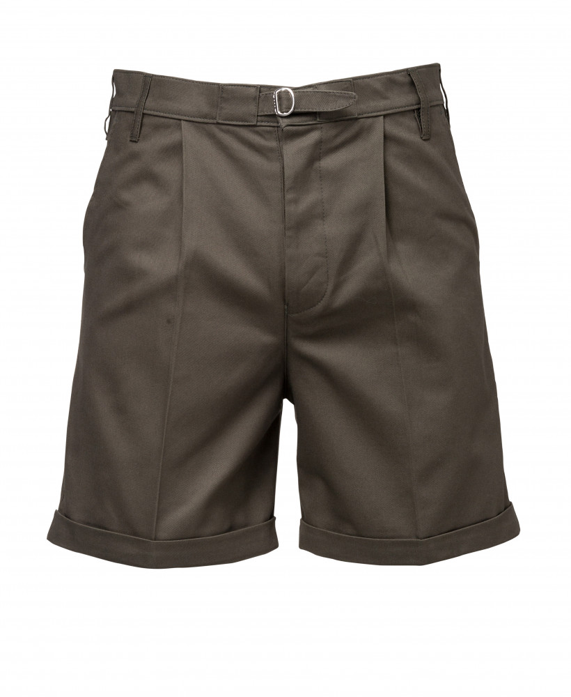 100% Cotton Button Fly Shorts - Olive