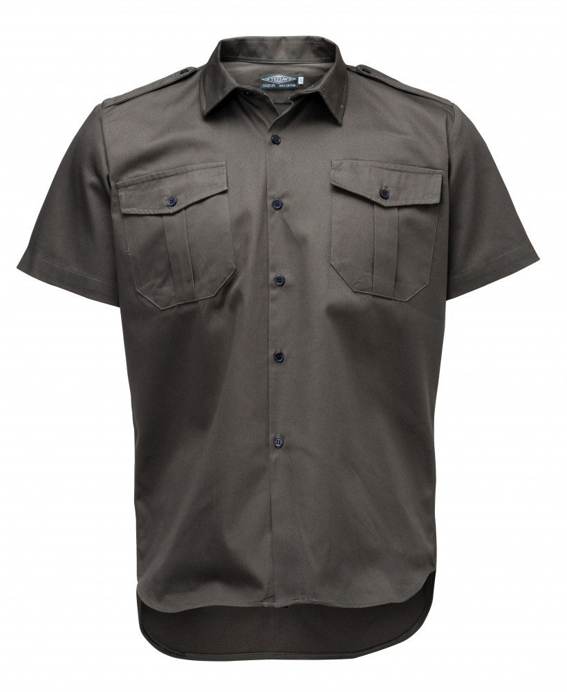 Short Sleeve Full Button Shirt - Olive