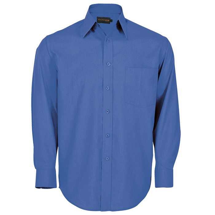 Mens Long Sleeve Basic Poly Cotton Lounge Shirt