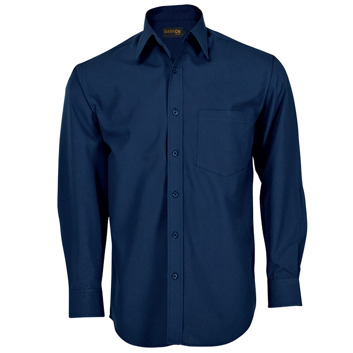 Mens Long Sleeve Basic Poly Cotton Lounge Shirt