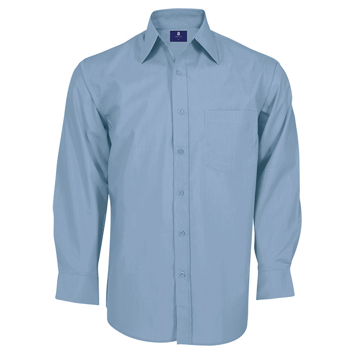 Mens Long Sleeve Basic Poly Cotton Lounge Shirt