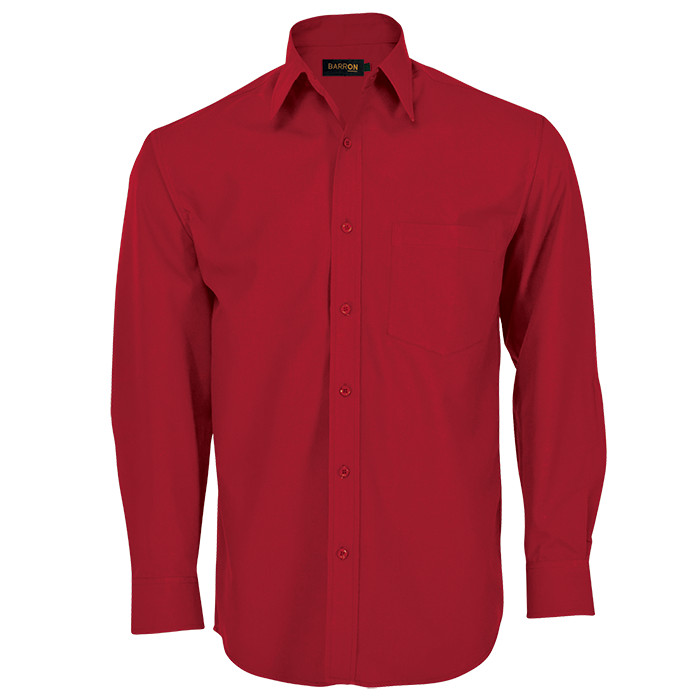 Mens Long Sleeve Basic Poly Cotton Lounge Shirt