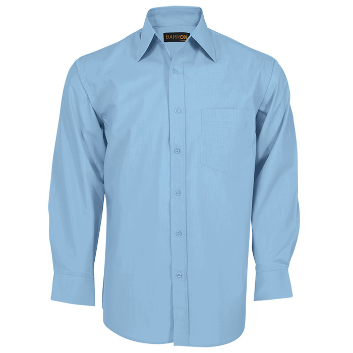 Mens Long Sleeve Basic Poly Cotton Lounge Shirt