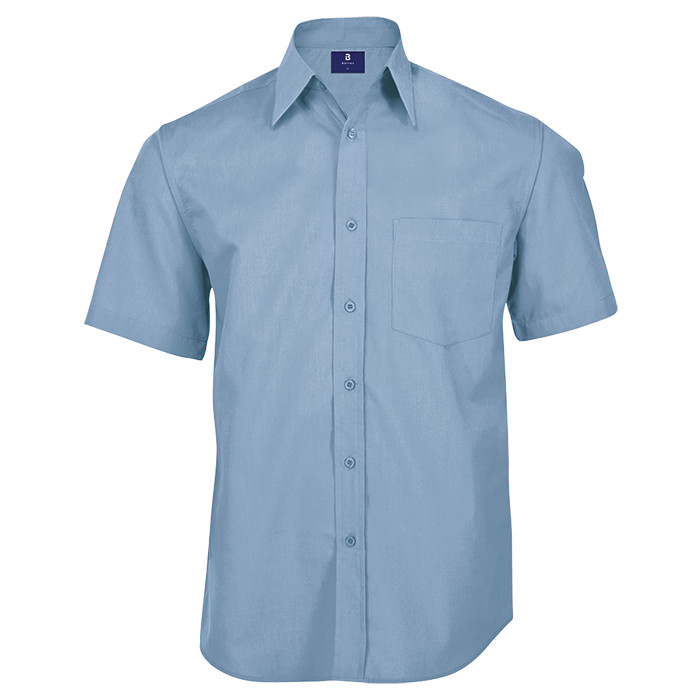 Mens Short Sleeve Basic Poly Cotton Lounge Shirt