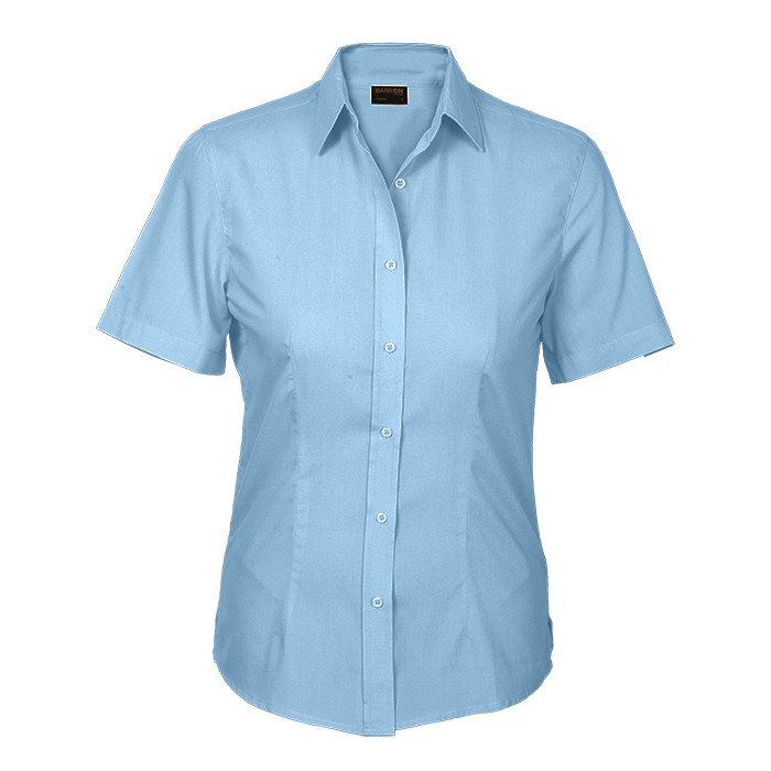 Ladies Basic Poly Cotton Blouse Short Sleeve