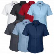 Ladies Basic Poly Cotton Blouse Short Sleeve