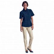 Ladies Basic Poly Cotton Blouse Short Sleeve