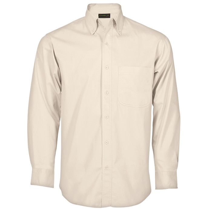 Mens Brushed Cotton Twill Lounge Shirt Long Sleeve