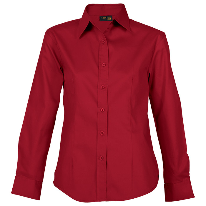 Ladies Brushed Cotton Twill Blouse Long Sleeve