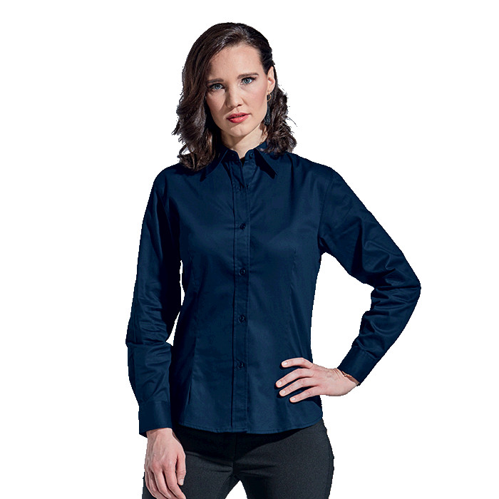 Ladies Brushed Cotton Twill Blouse Long Sleeve