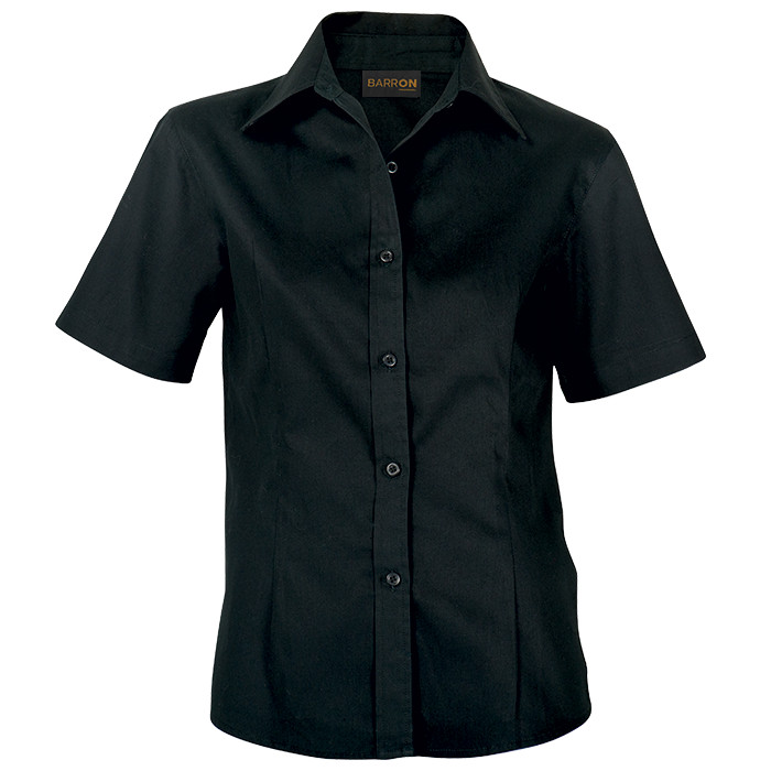 Brushed Cotton Twill Blouse Short Sleeve Ladies