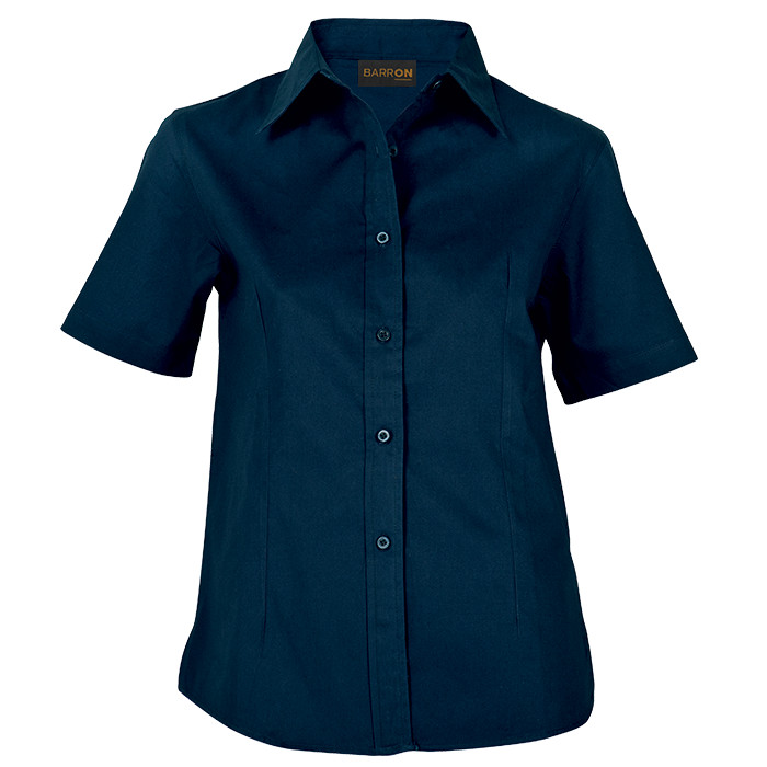 Brushed Cotton Twill Blouse Short Sleeve Ladies