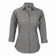 Ladies Claremont Blouse Long Sleeve - Silver & Charcoal