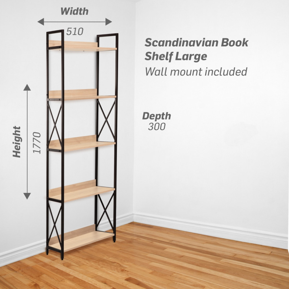 Scandinavian Book Shelf Tall