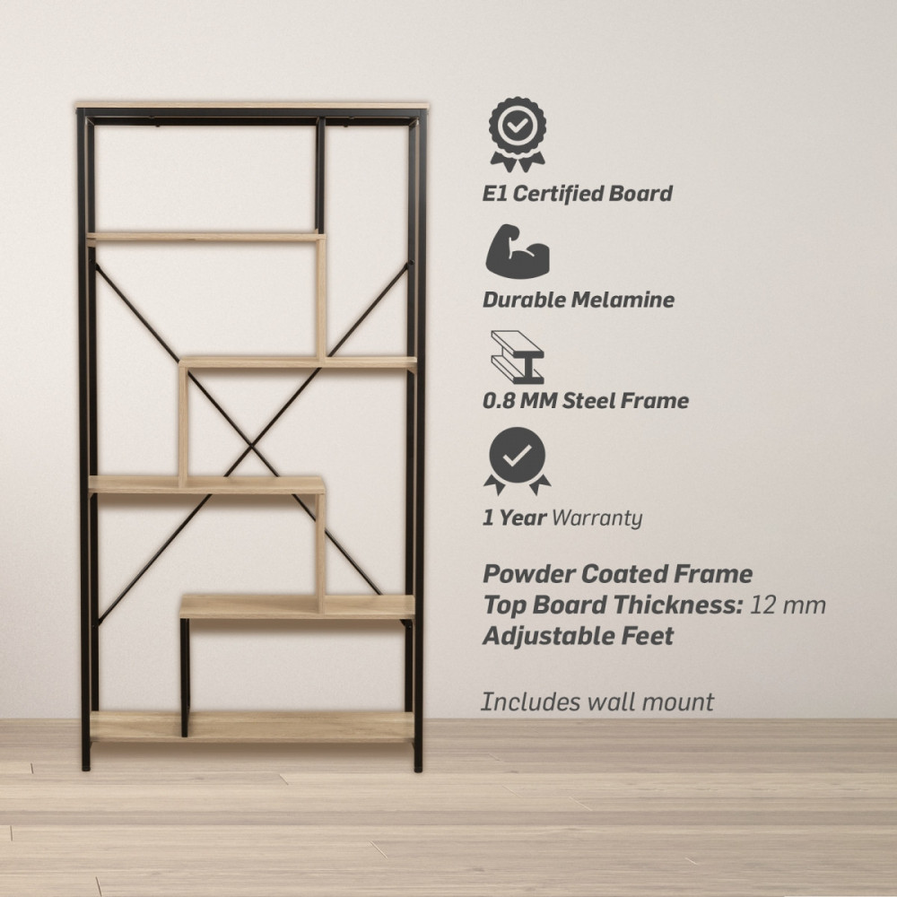 Vector Large Bookshelf with Steel Frame