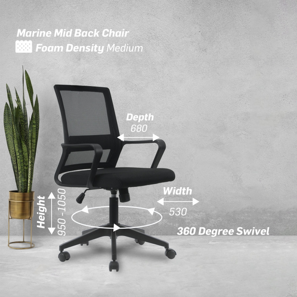 Marine Mid Back Office Chair with Lumbar Support