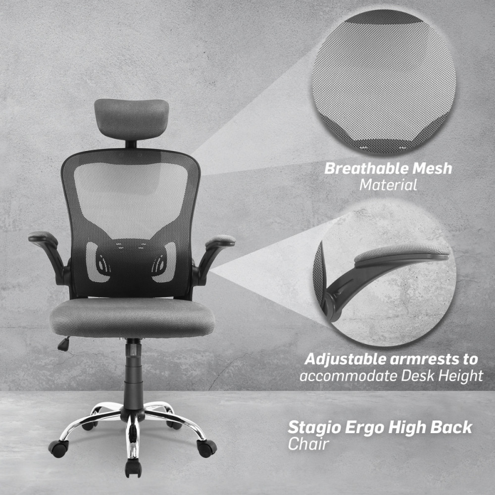 Stagio Ergo High Back Office Chair - Black