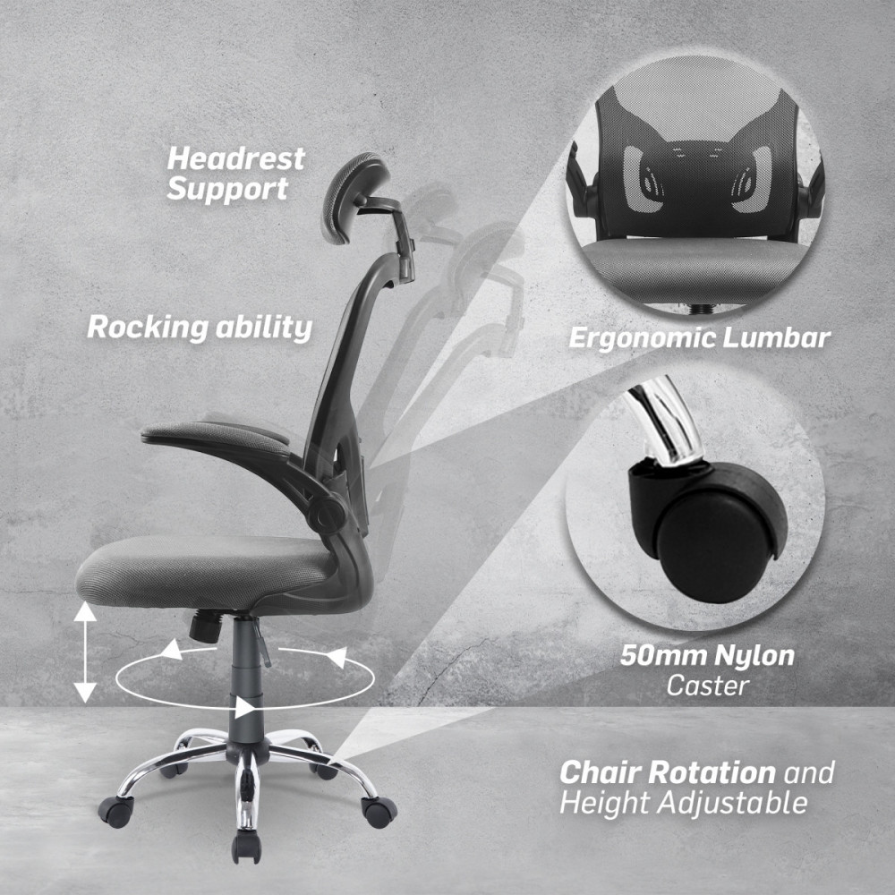 Stagio Ergo High Back Office Chair - Black