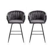 Premium Florest Large Velvet Barstool - 2 Pack