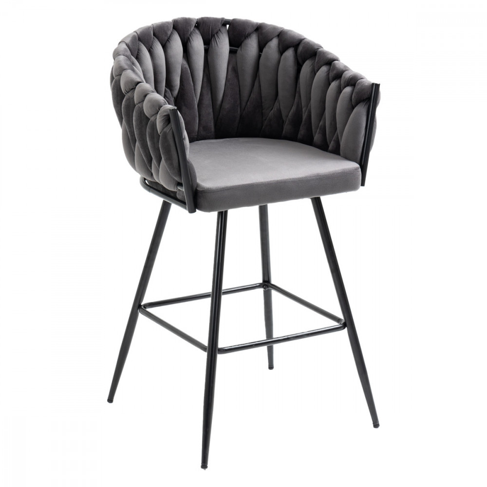 Premium Florest Large Velvet Barstool - 2 Pack