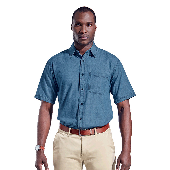 Mens Denim Shirt Short Sleeve