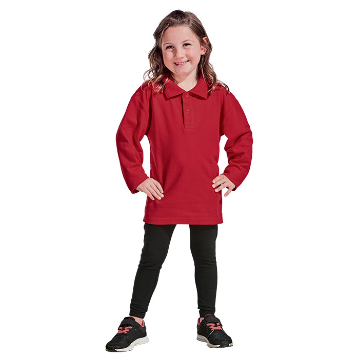 Kiddies 175g Pique Knit Long Sleeve Golfer