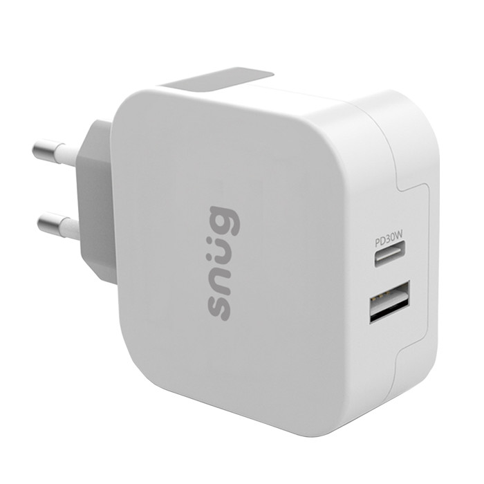 Wall Charger PD 30W Two Ports - White