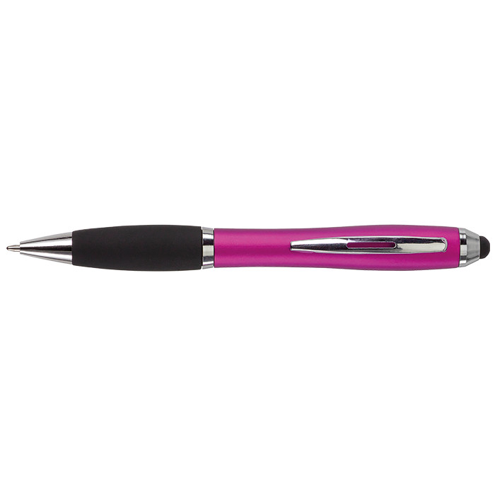 Ballpoint Pen with Rubber Grip and Stylus