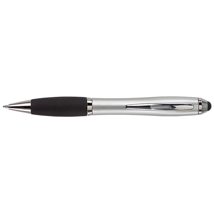 Ballpoint Pen with Rubber Grip and Stylus