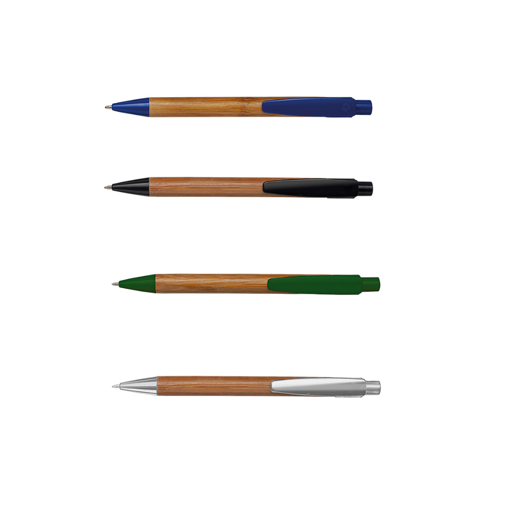 Bamboo Ballpoint Pen with Plastic Trims