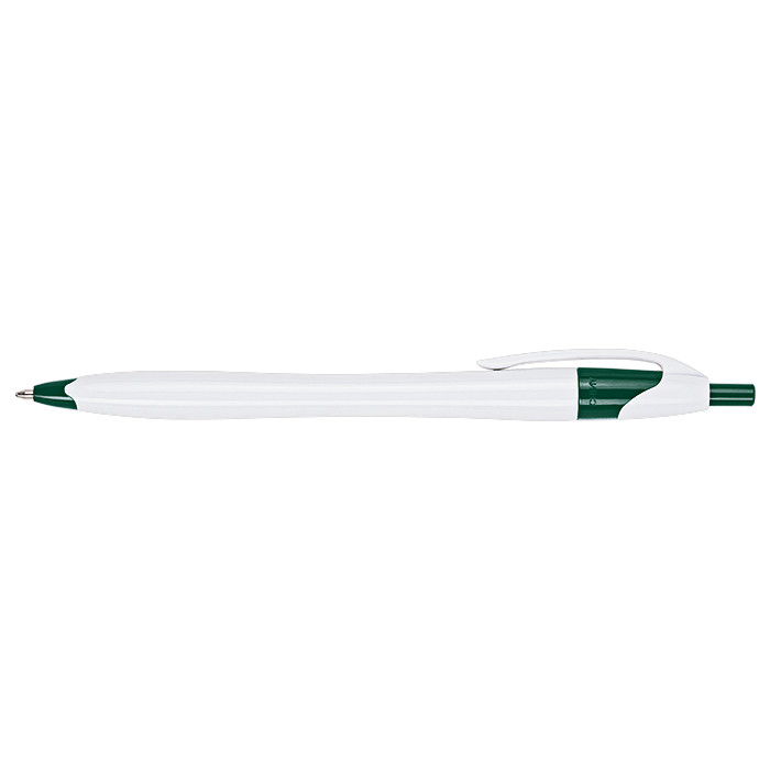 Slim White Barrel Ballpoint Pen