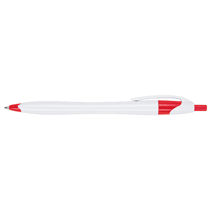 Slim White Barrel Ballpoint Pen