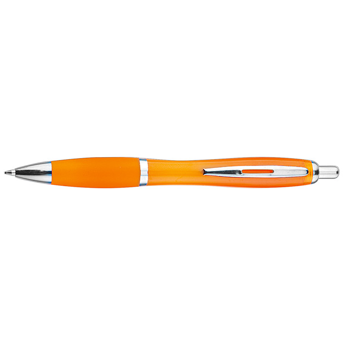 Curved Design Ballpoint Pen with Coloured Barrel