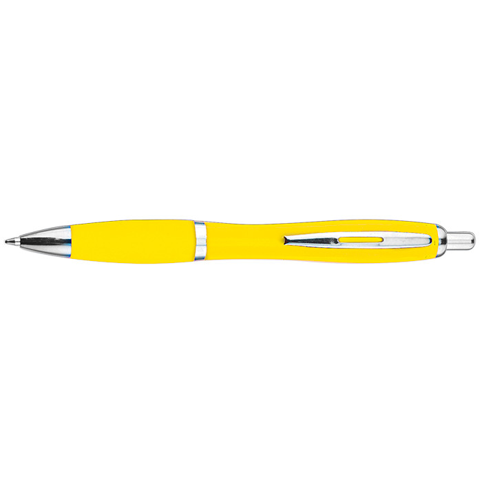 Curved Design Ballpoint Pen with Coloured Barrel