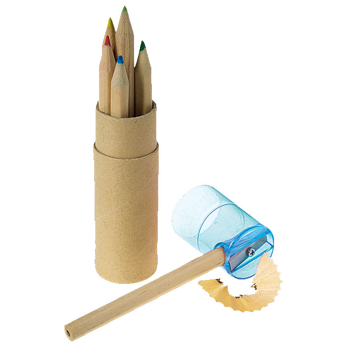 Coloured Pencil Set with Sharpener Set of 6