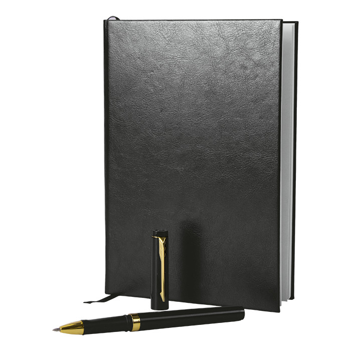 A5 Notebook With Pen Gift Set Black