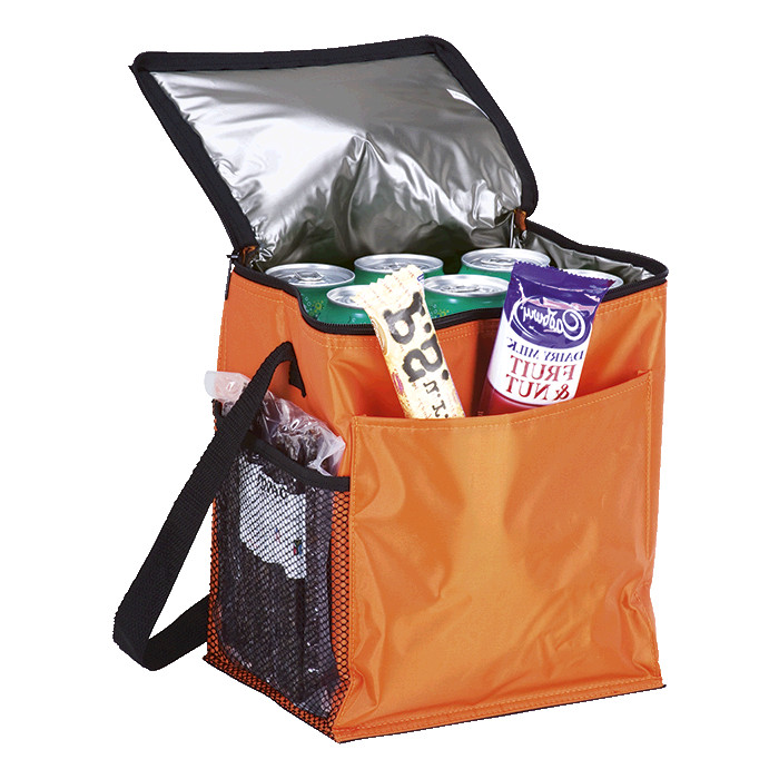 12 Can Cooler with 2 Exterior Pockets 70D PEVA Lining