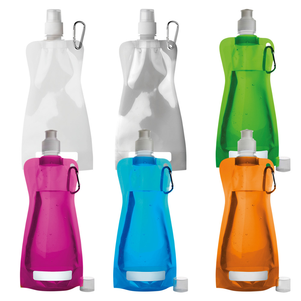 420ml Foldable Water Bottle with Carabiner Clip