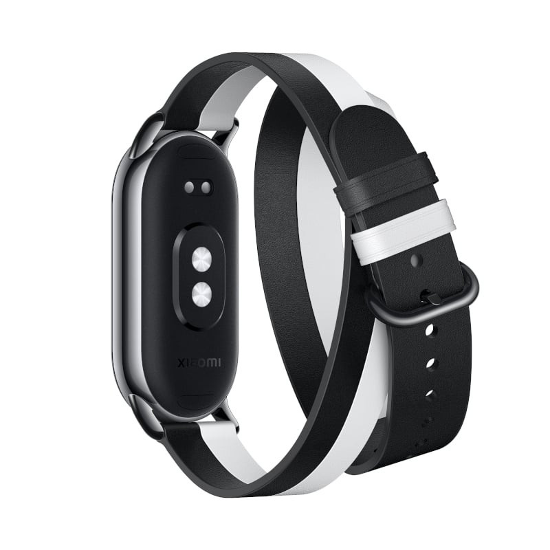 Smart Band 8 Double Wrap Strap – Black and white