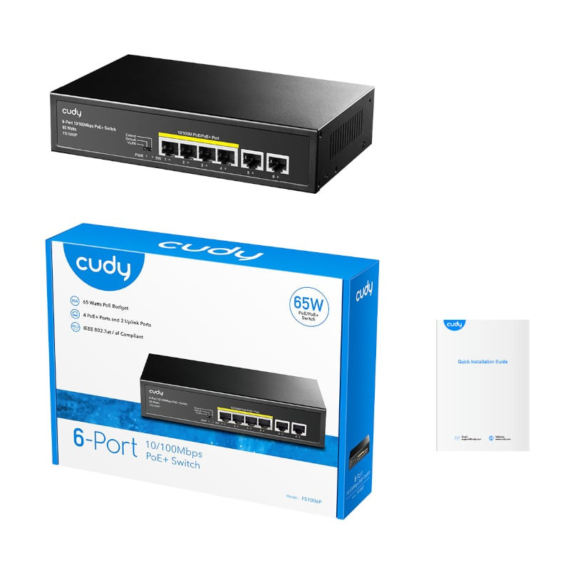 6-Port Ethernet Unmanaged Switch – 4 Ports POE